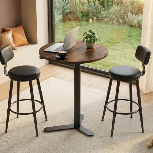 FLEXISPOT Gas Spring Adjustable Bar Table with One-Touch Lift, 20‘’ Walnut