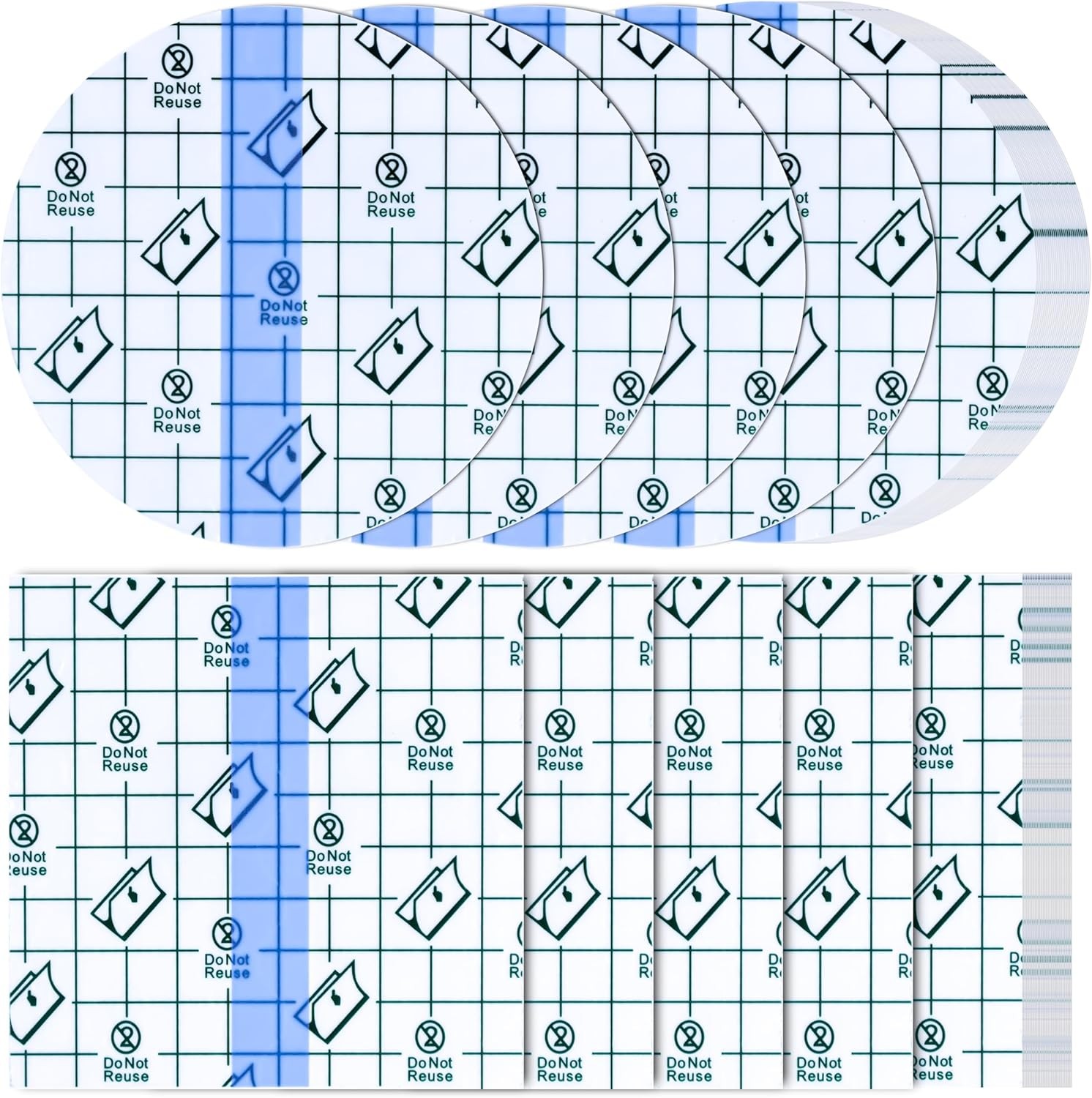 50 Pieces Waterproof Adhesive Bandages, 4" x 4" Transparent Tattoo Cover Up Tape