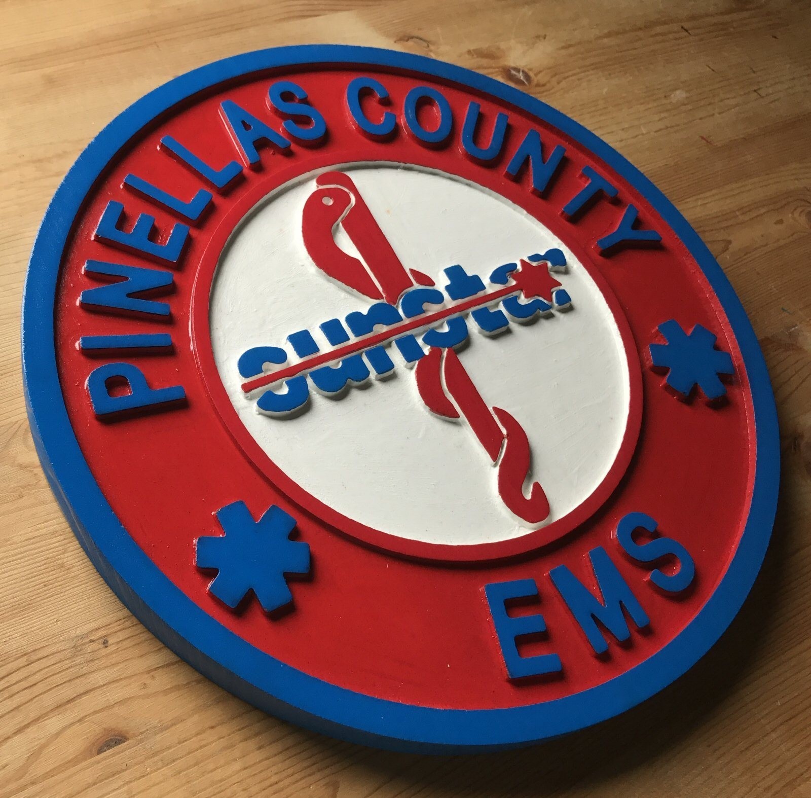 Fire Department Pinellas County EMS 3D routed patch Sign Custom Carved