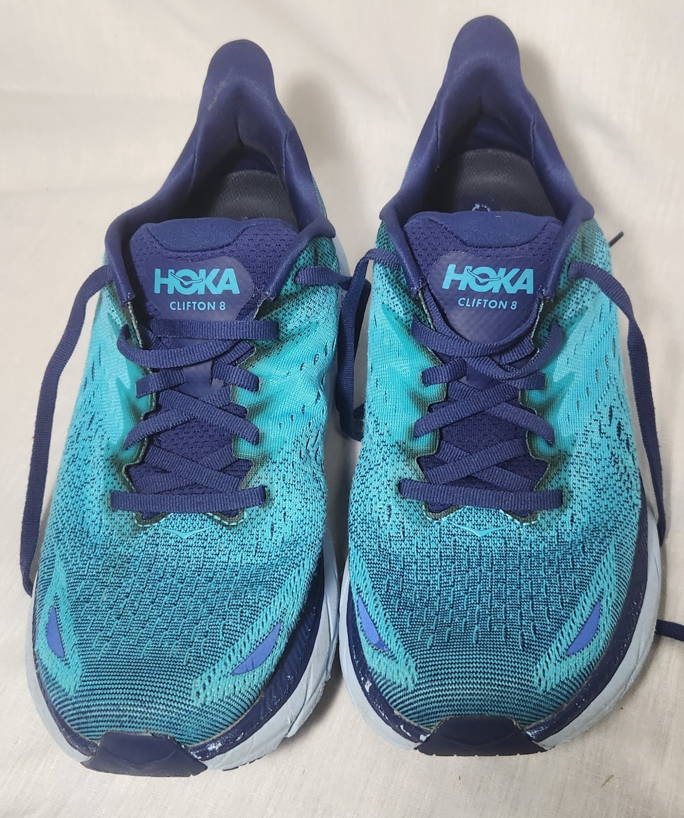 HOKA ONE ONE Clifton 8 Men's Running Shoes Blue Teal Size 9 D 8.5 UK