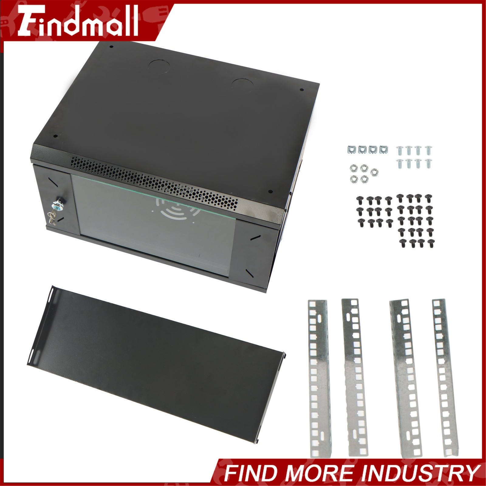 Findmall 6U Wall Mount Network Server Rack Cabinet Enclosure 15.5'' Deep