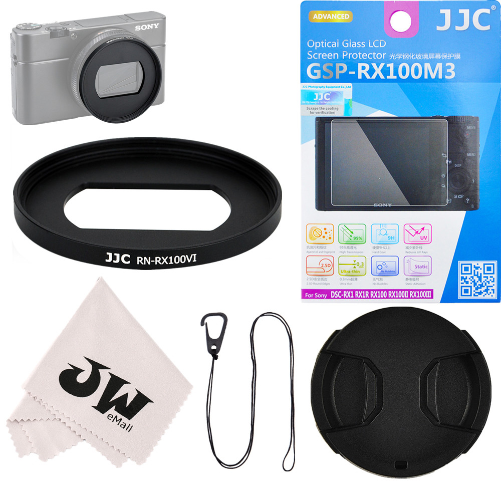 5in1 Kit Lens Cap（with keeper）+Filter Adapter+Screen Protector for Sony RX100 VI