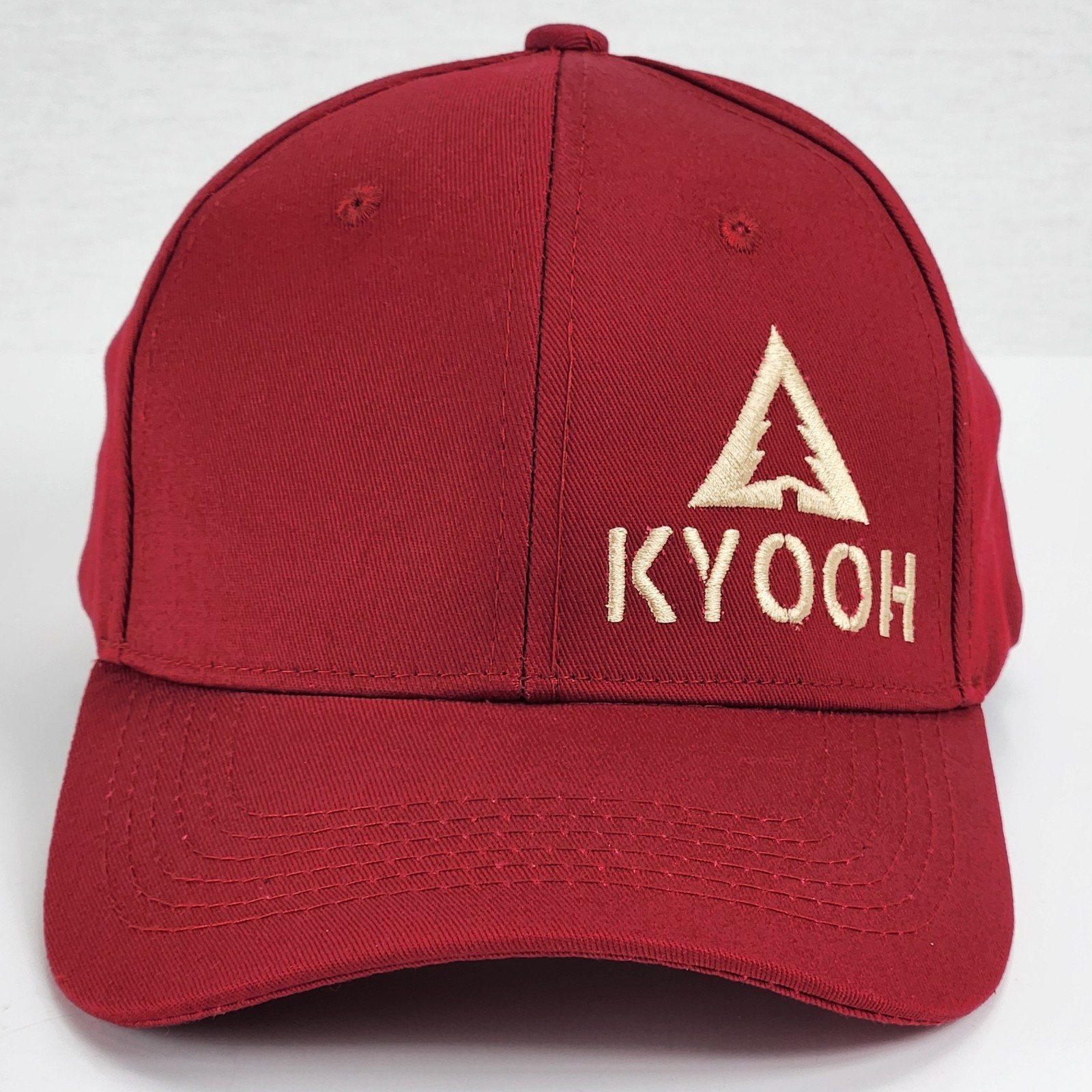 Dark Red Kyooh Baseball Cap Adjustable Strapback Hat 100% Cotton Embroidered