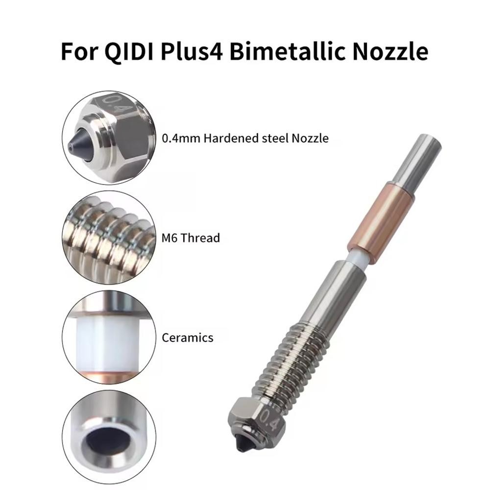 0.2-0.8mm Hotend Kit Extruder Ceramic Nozzle for QIDI Plus 4 3D Printer Upgrades