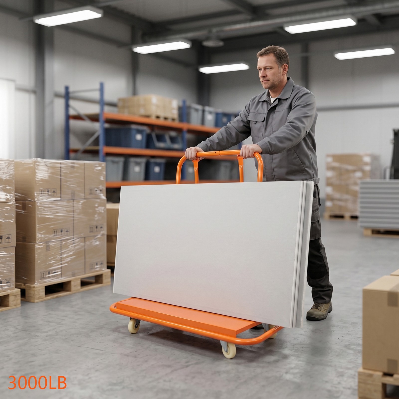 Red 3000LBS Commercial Grade Drywall Cart Dolly Handling Sheetrock Sheet Panel