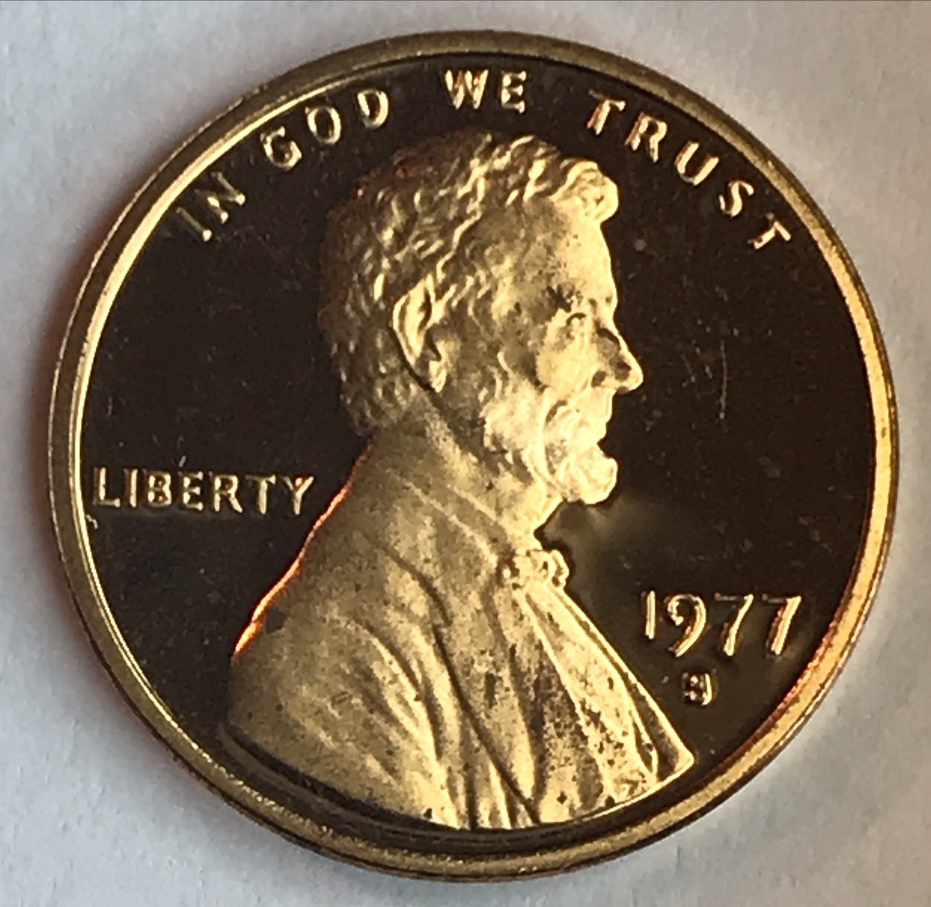 1977-S PROOF LINCOLN MEMORIAL CENT (IMPAIRED).