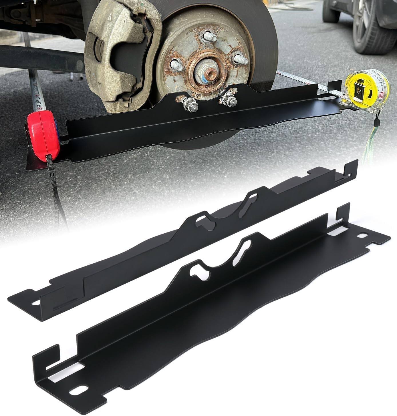 Heavy Duty Stainless Steel Wheel Toe Alignment Tool Plates w/ Hanging Holes - Bl