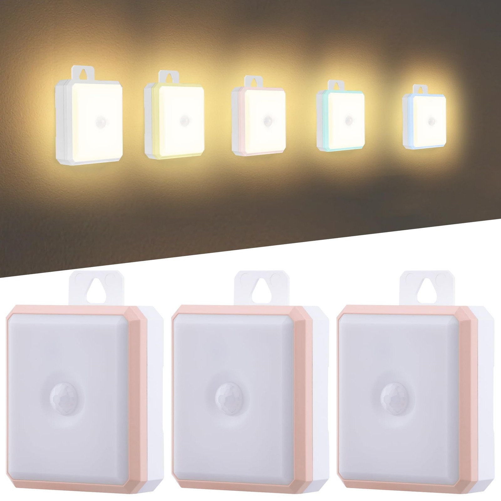 Motion Sensor Night Light Indoor - Cordless Battery Powered Under Cabinet Lig...