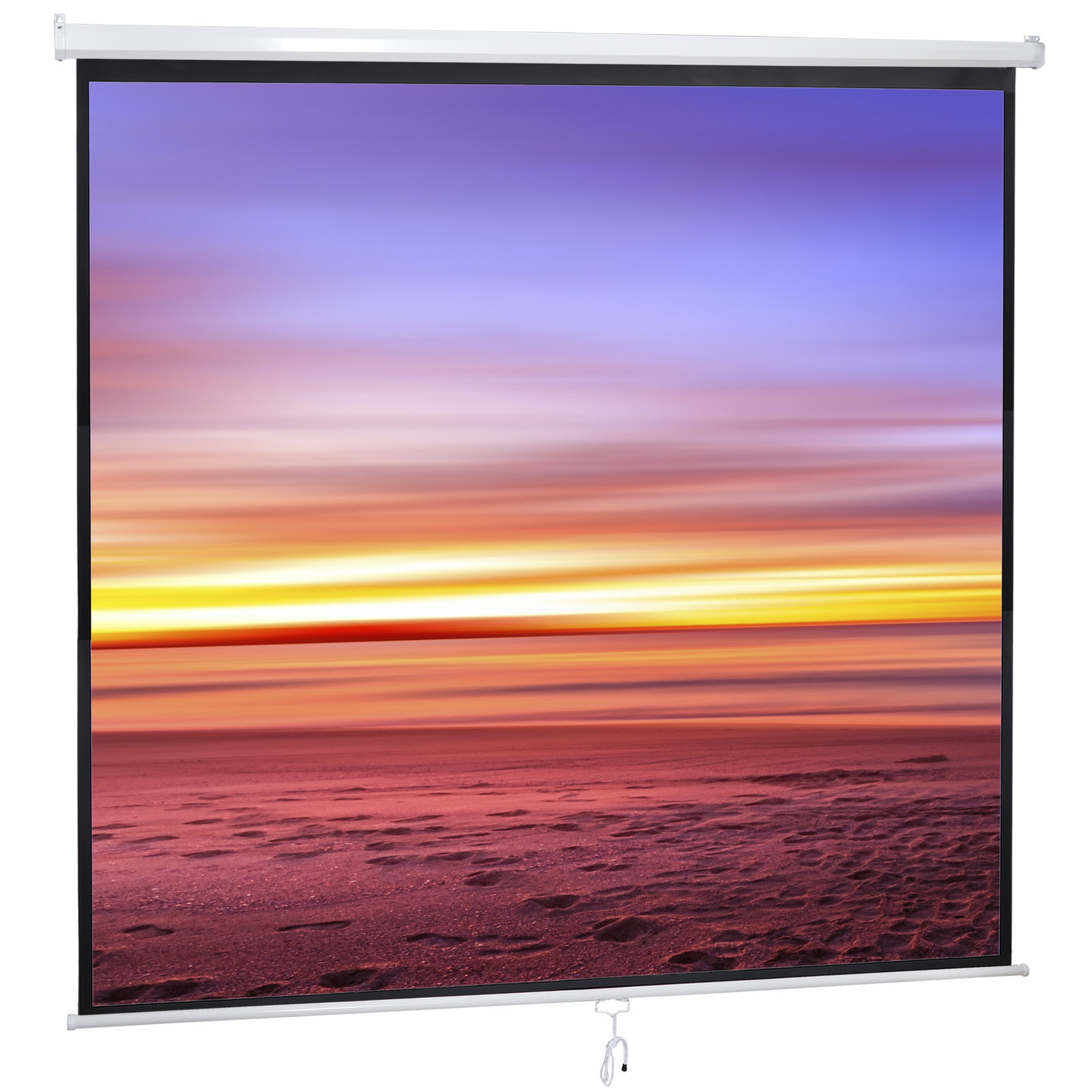 120'' Projector Screen Projection Screen Manual Pull Down HD Screen 1:1 Format