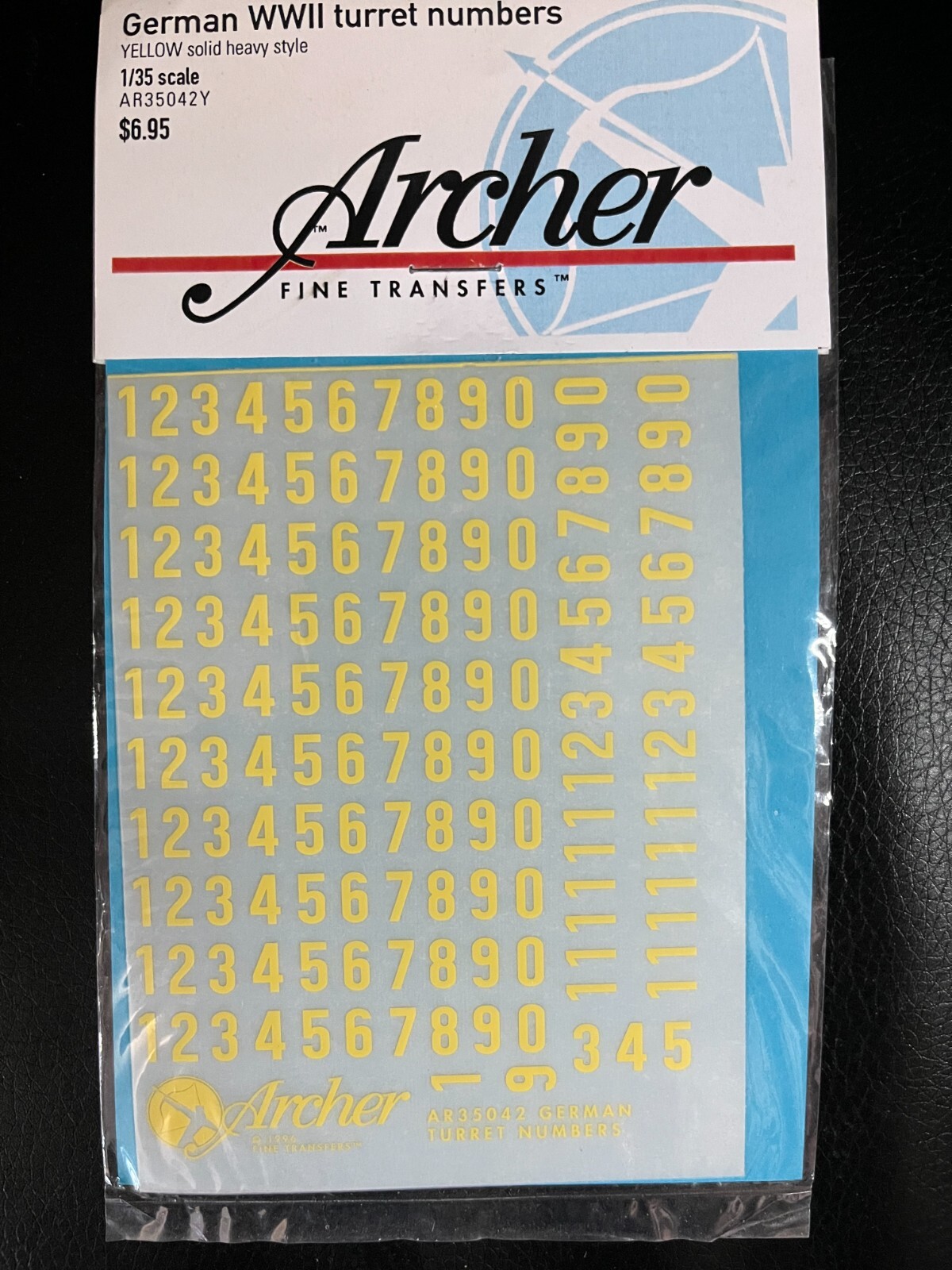 Archer 1/35 AR35042Y German Turret Numbers (Solid Yellow). New, ships from USA.