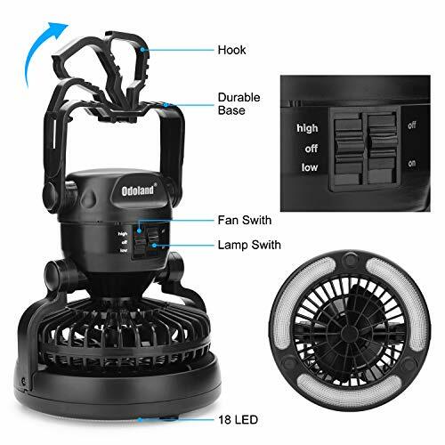 Portable LED Camping Lantern with Ceiling Fan - Hurricane Emergency Survival Kit