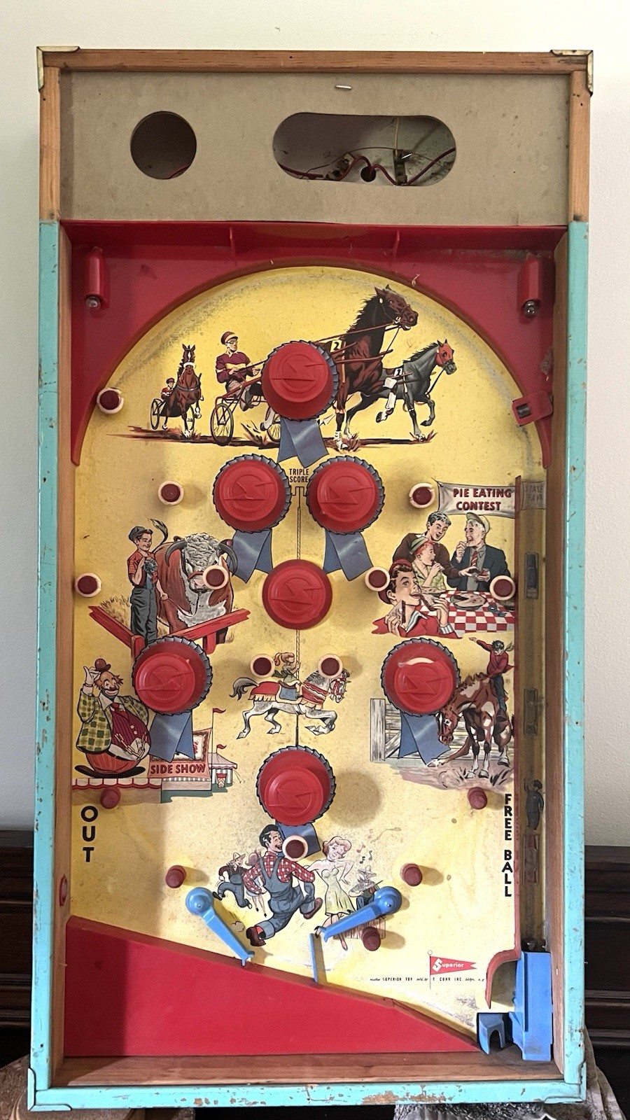 1950's State Fair Strength Tester Pinball Machine Superior Toy Co. BASE ONLY