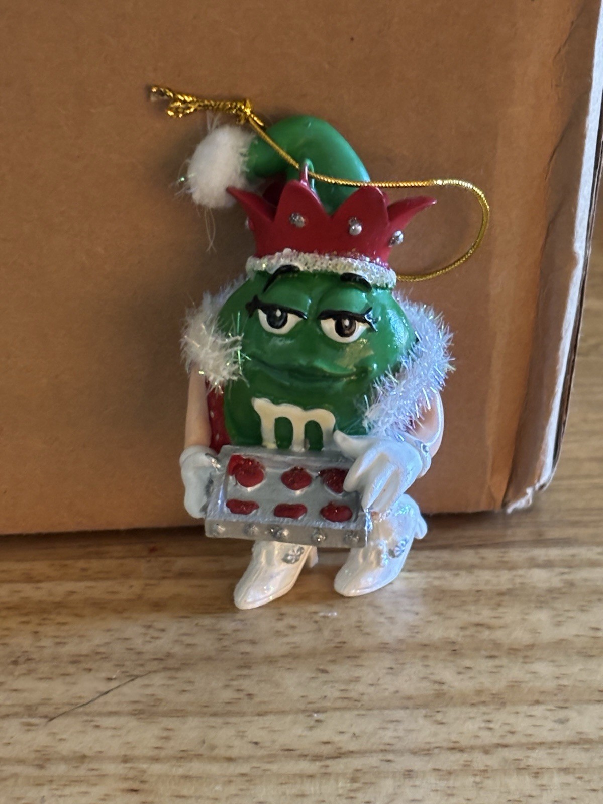Green M&M's Christmas Ornament Baking Cookies