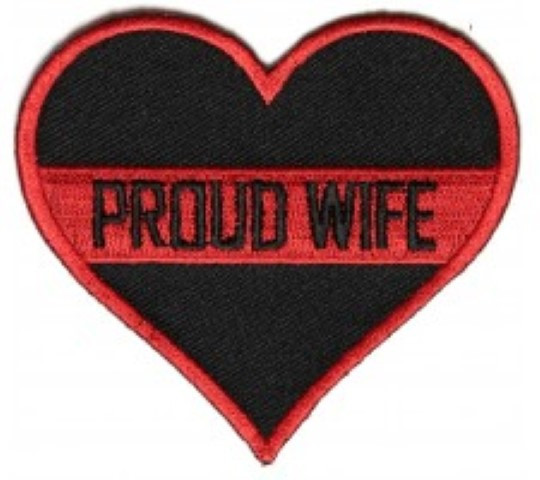 PROUD WIFE WITH HEART SHAPE Iron on Small Badge Patch for Biker Vest p4777