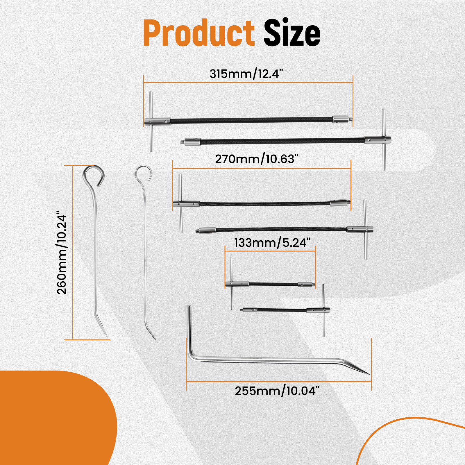 23pcs Packing Extractor Set, Flexible Shaft Corkscrew Pulling Hook Set