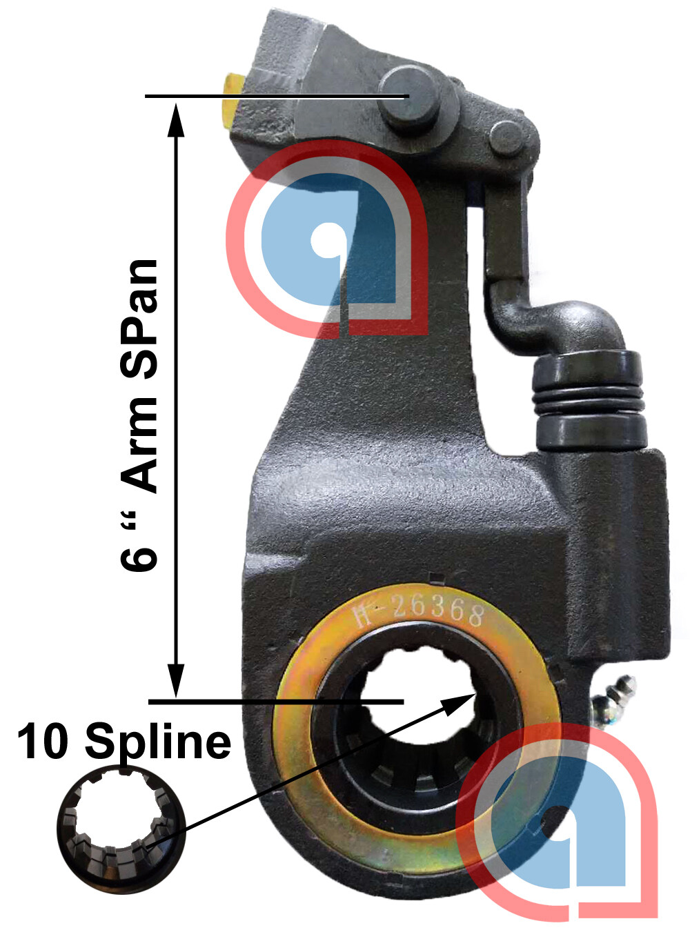 10 spline 6" Automatic Slack Adjuster  Ref: K041872, 065172, 137.1030