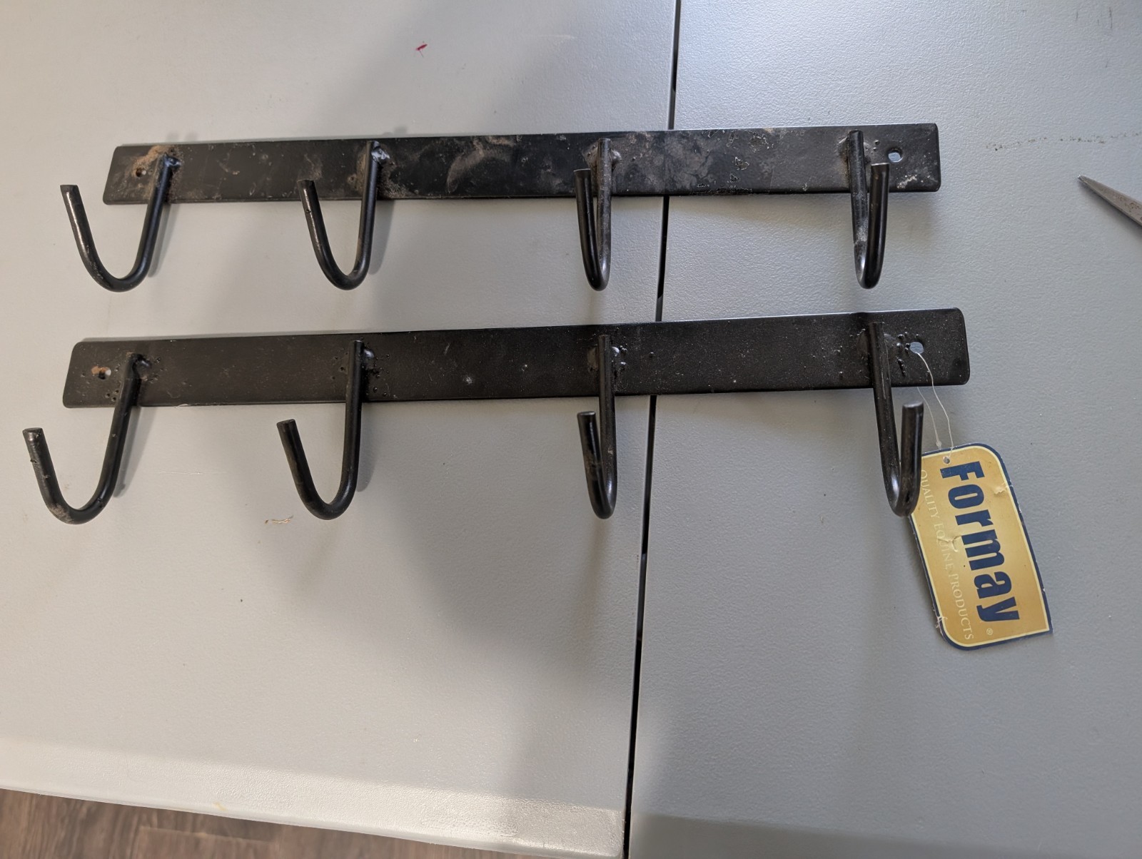 Formay Tack Rack W/4 Hooks &Hole Ends 19x4 High, Heavy, Equine Tack Holders