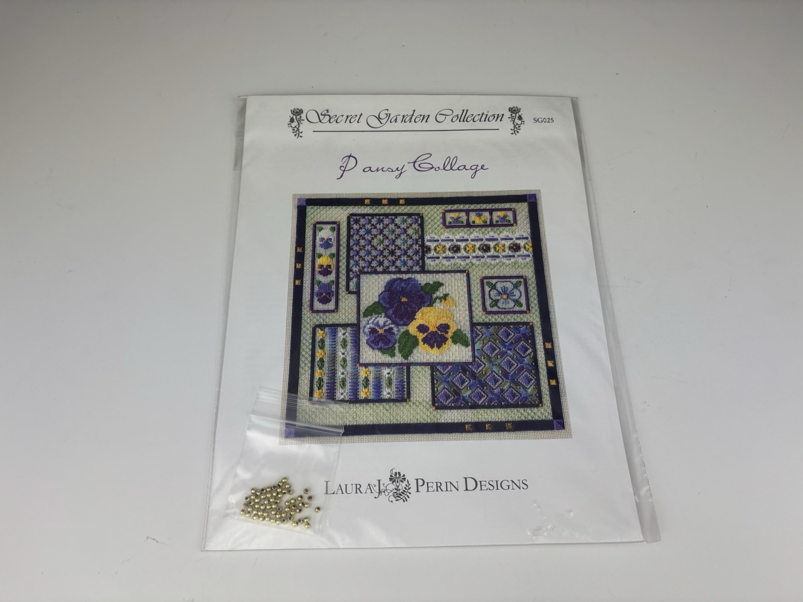 Laura J Perin Design Garden Collection Pansy Collage Needlepoint Pattern 2S
