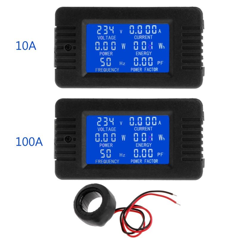 Multifunction Power Tester Voltage Current KWh Watt Meter 100A/10A Easy to Read