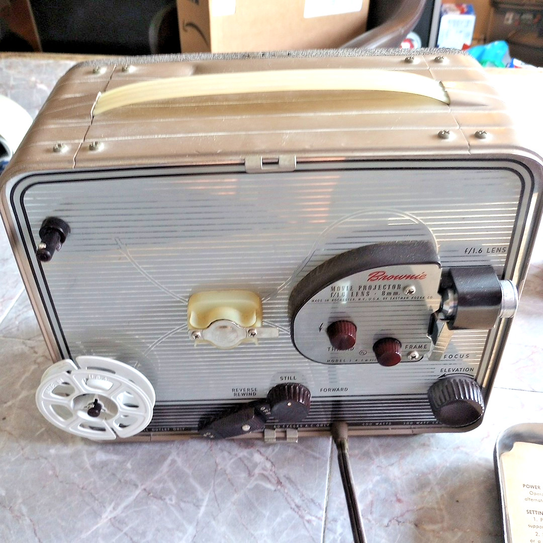 Vintage Kodak Brownie One Six 8mm Movie Projector WORKS! Small dent on top