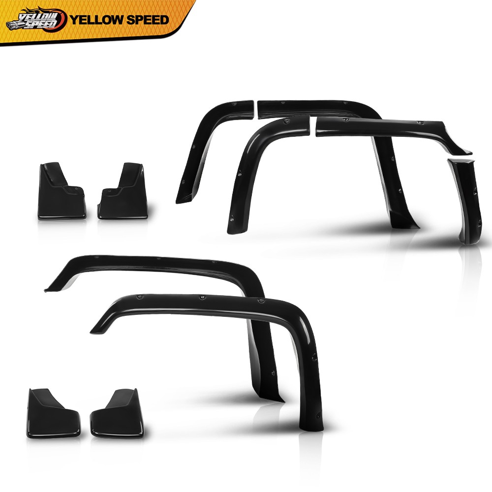 Fender Flares (8Pcs) & Mud Flaps (4Pcs) Black NEW Fit For 2006-2010 Hummer H3