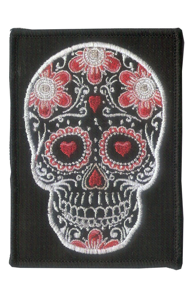 Love Skull - Embroidered Patch - Approximately 4" X 2 3/8" - Wax Backing - Death