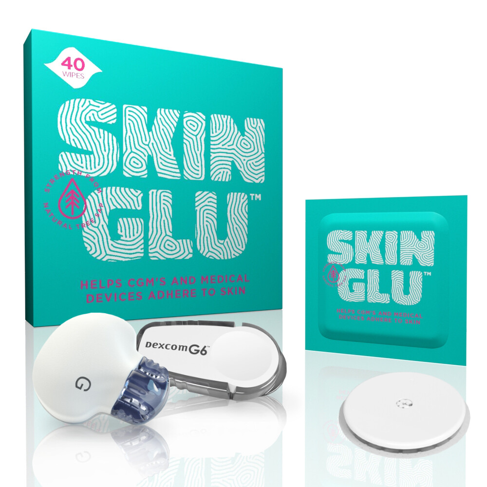 Skin Glu (40 Pack) CGM Barrier Wipes - less skin reactions and stickier skin