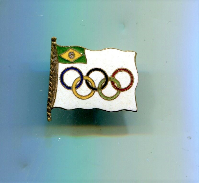 Vintage Olympic Badge Enamelled Brazil