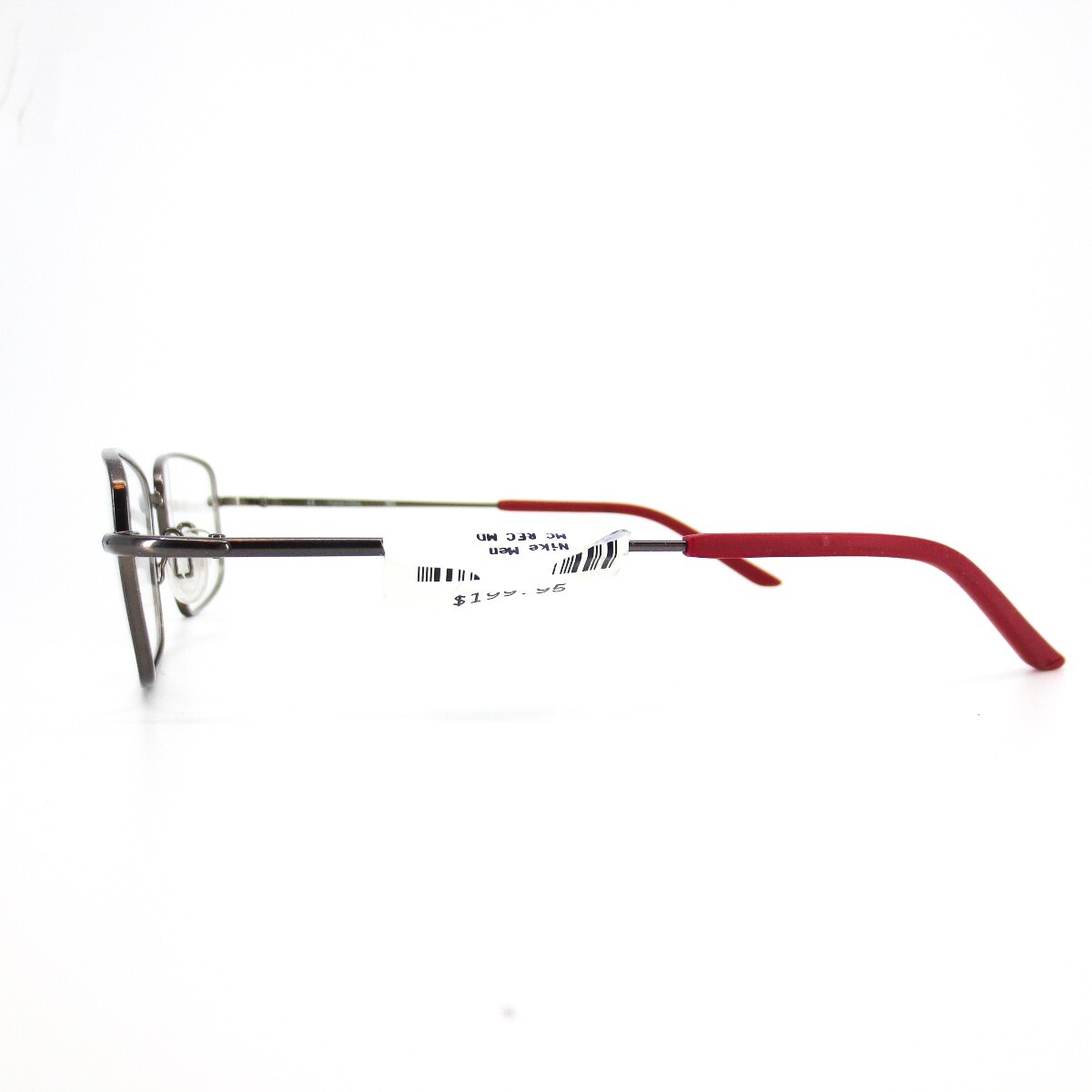 Nike Eyeglasses Frames 8183 060 Gunmetal Grey Red Rectangular Full Rim 52-18-140