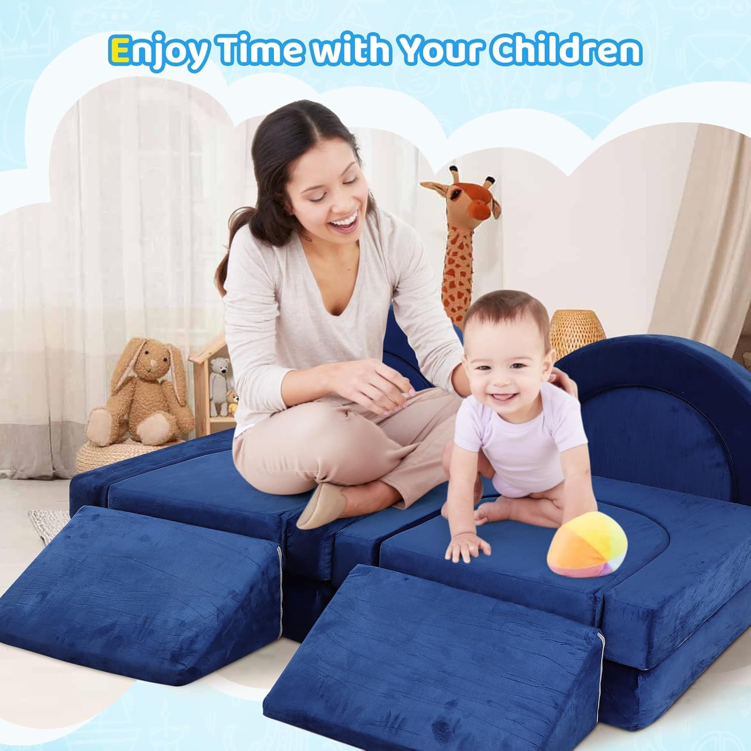 12PCS Modular Toddler Play Couch Kit - Fun Foam Furniture for Kids Playroom