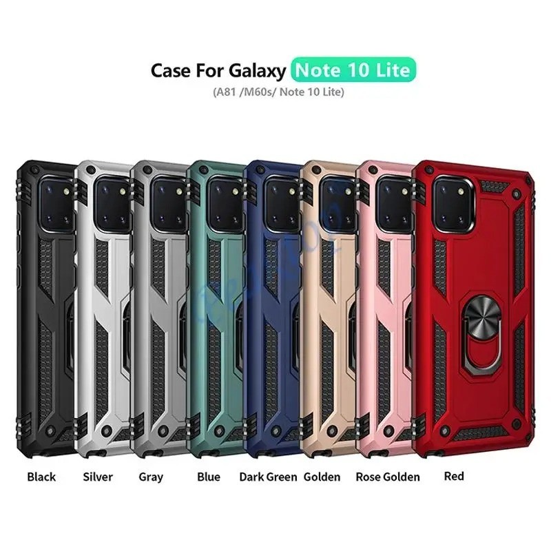 For Samsung Galaxy A12 Shockproof Ring Kickstand Armor Case +Screen Protector