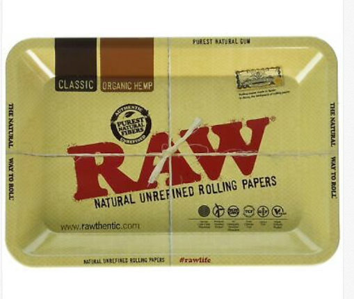 RAW "MINI" Rolling TRAY Vintage Style Metal Small Rolling Tray 7 x 5 Authentic