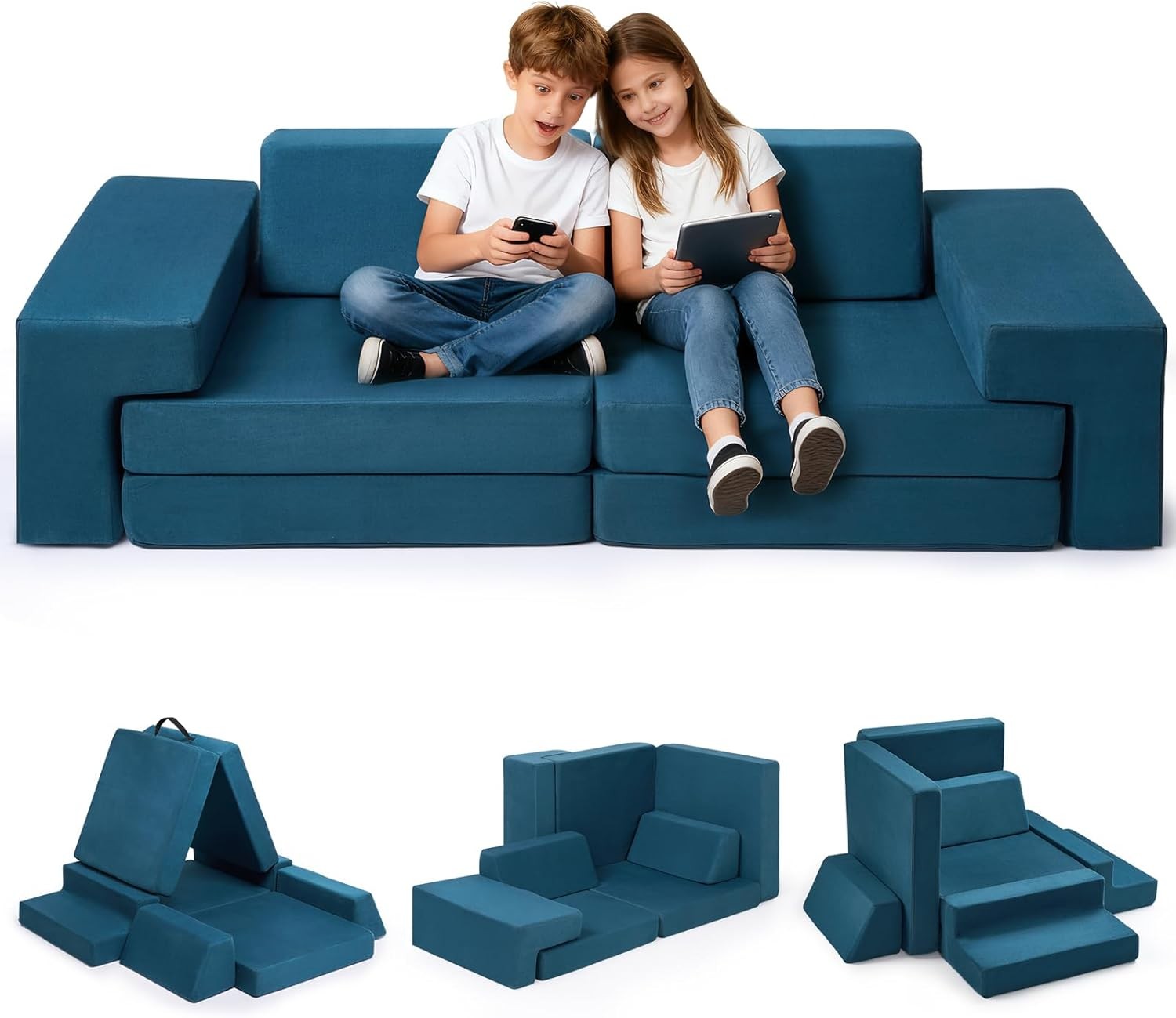 Modular Kids Play Couch Toddler Sectional Sofa Versatile Child Furniture