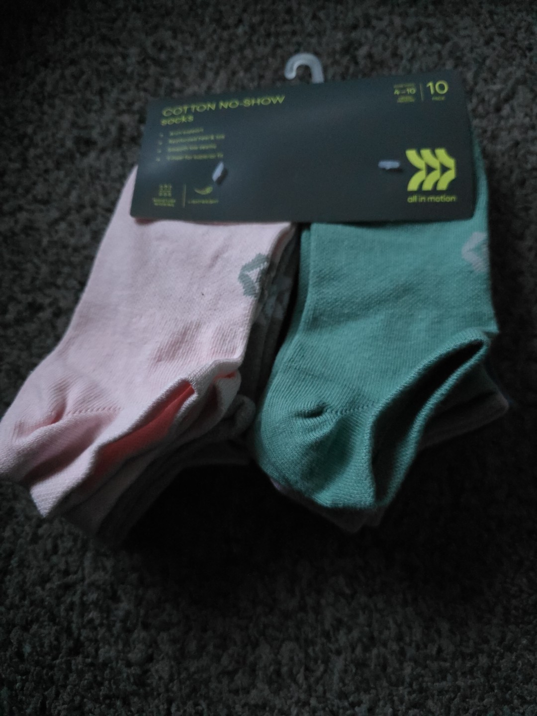 10-pack of All in Motion No-Show Socks Size (4-10)