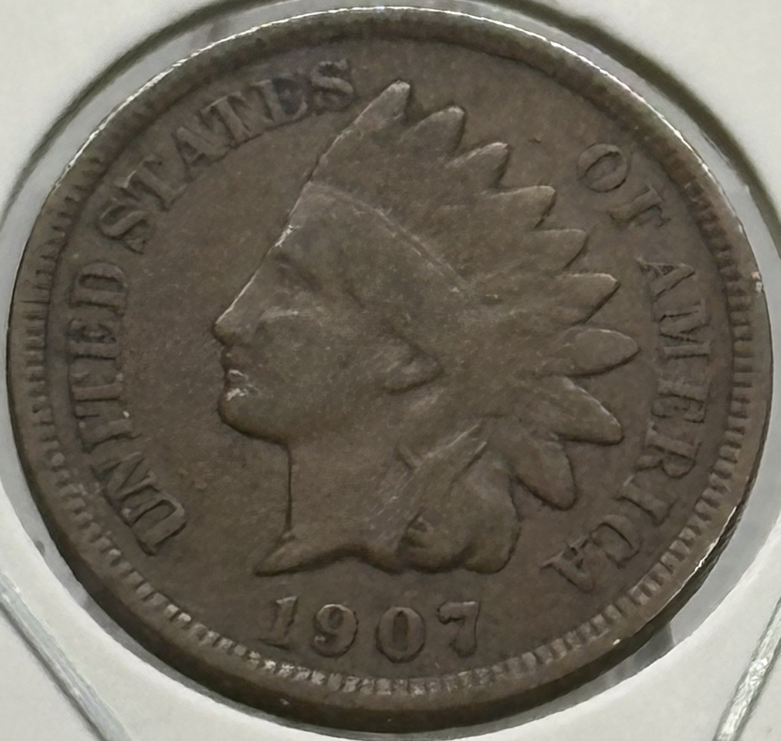 1907 Indian Head Cent, VG, Very Nice, Low Mintage! 🔥