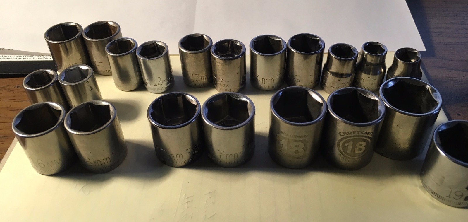Craftsman 3/8 Drive SHALLOW Metric 6pt Socket -  Choose Size 6-19mm  USA made
