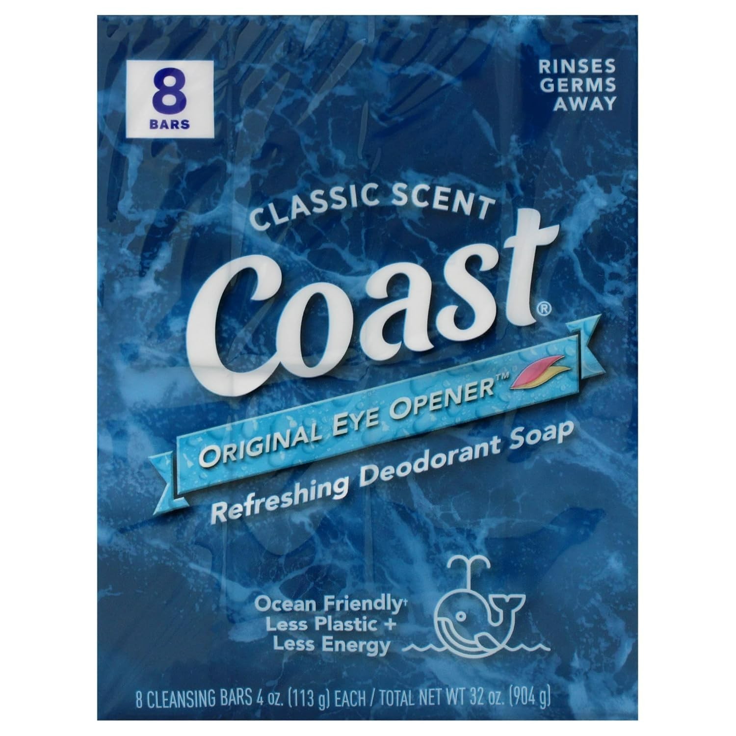Coast Refreshing Deodorant Soap - Bar Soap with Thick Rich Lather 8 x 4 oz