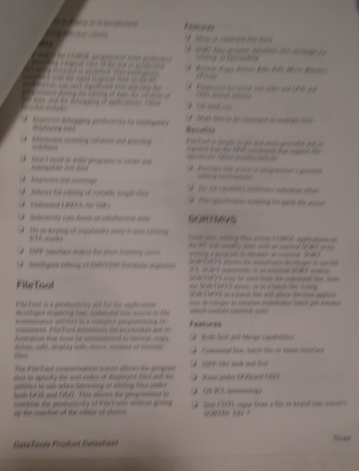 Micro Focus COBOL - 4 Brochures, 1989: Dialog System, 370 Assembler, Data Tools
