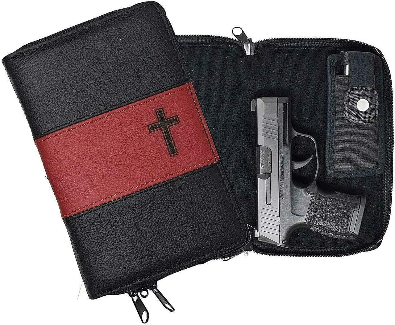 Garrison Grip Leather Locking  CCW Bible Gun Case for Subcompacts (GTSN) BK