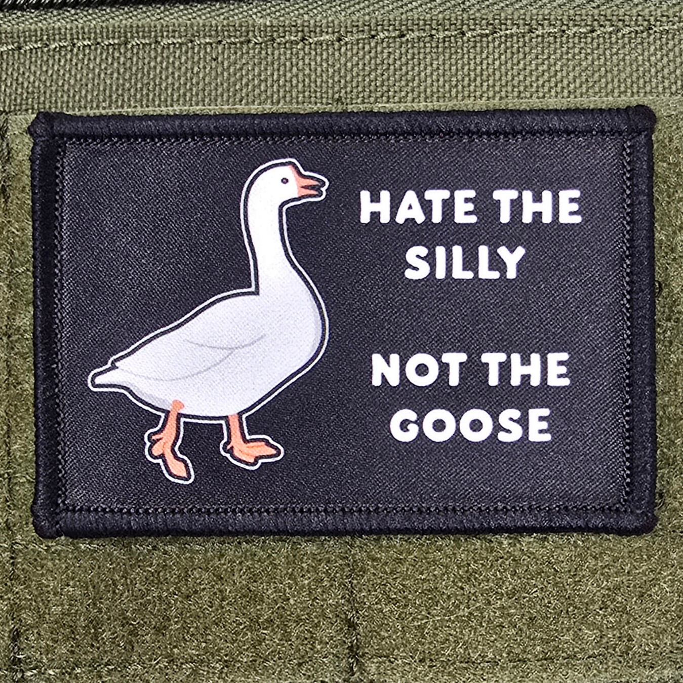 Hate The Silly Not The Goose Patch Moral Tactical Meme USA Flag Hook & Loop 3x2