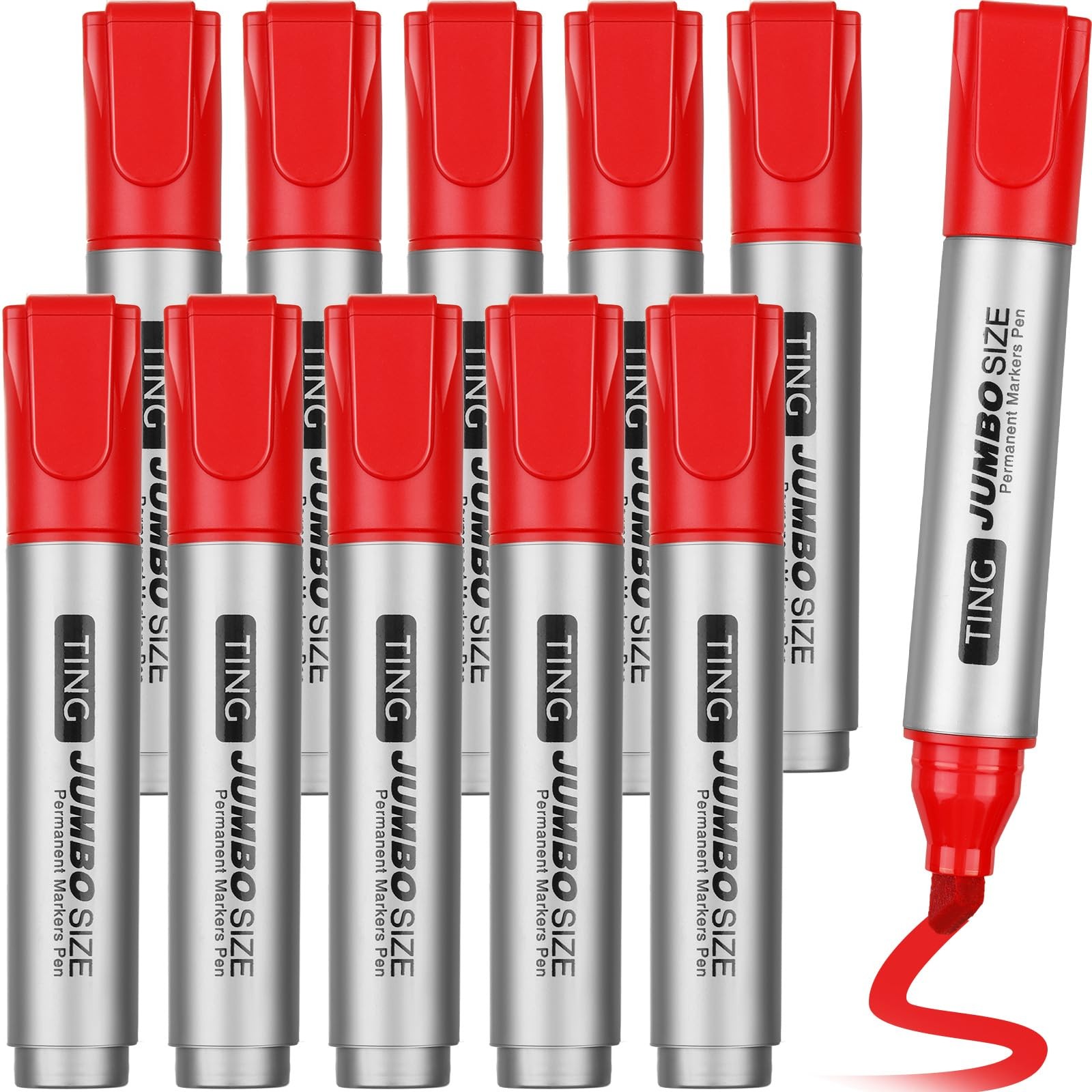 10Pack Jumbo Permanent Markers Bulk Large Chisel Tip Permanent Markers Big Huge