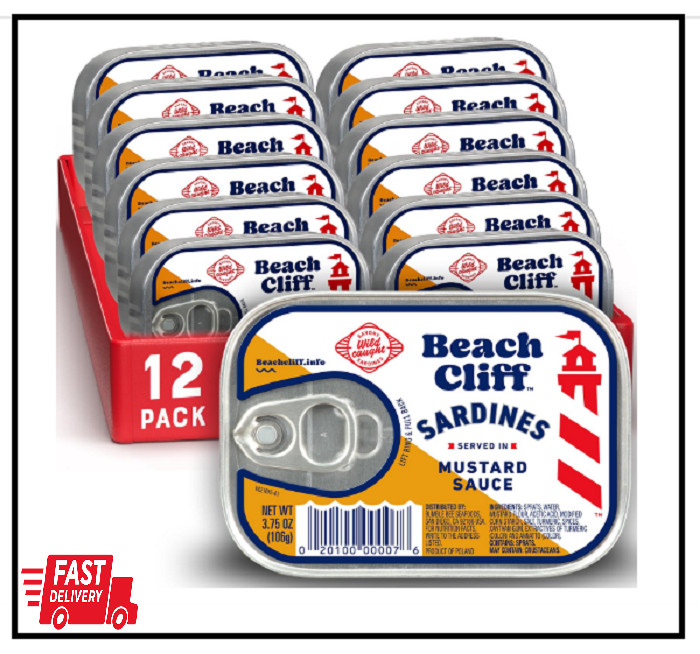 Wild Caught Sardines in Mustard Sauce, 3.75 Oz Can (Pack of 12) - 18G Protein