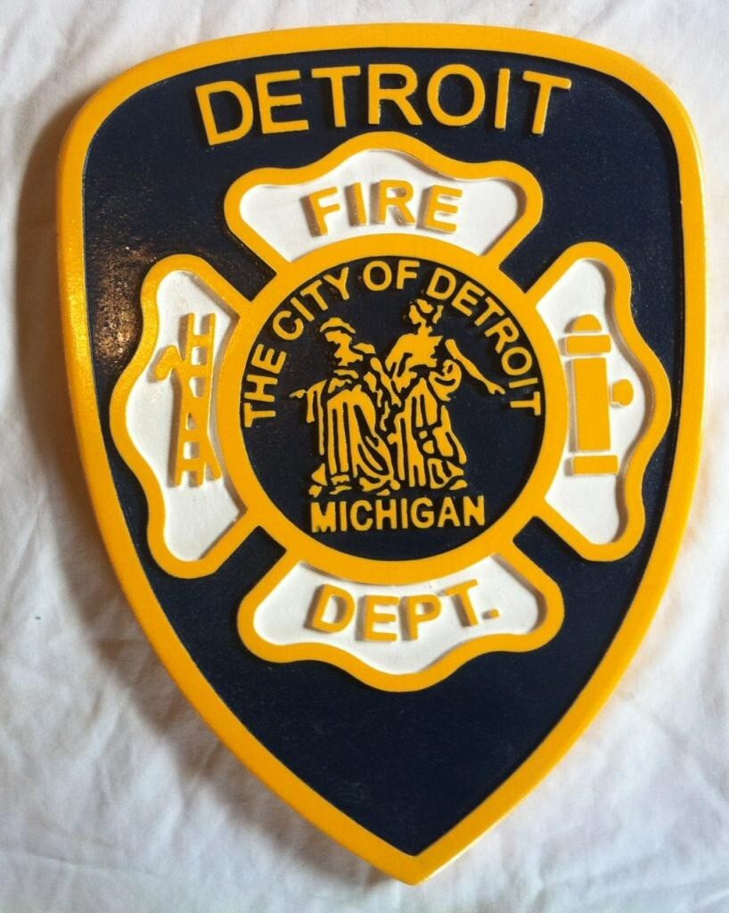 Fire Department Detroit 3D routed patch plaque sign Custom
