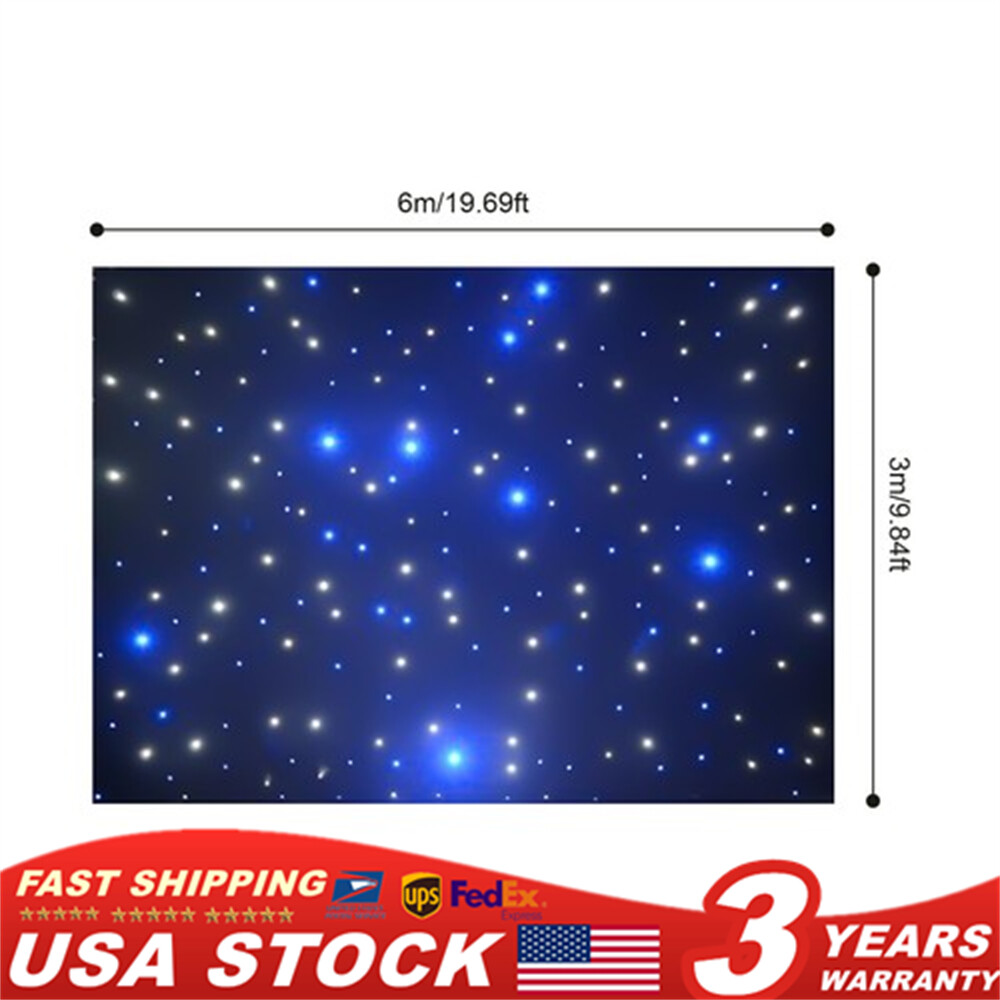 LED Star Stage Backdrop - 20x10FT LED Star Curtain Background Starry Sky DMX512