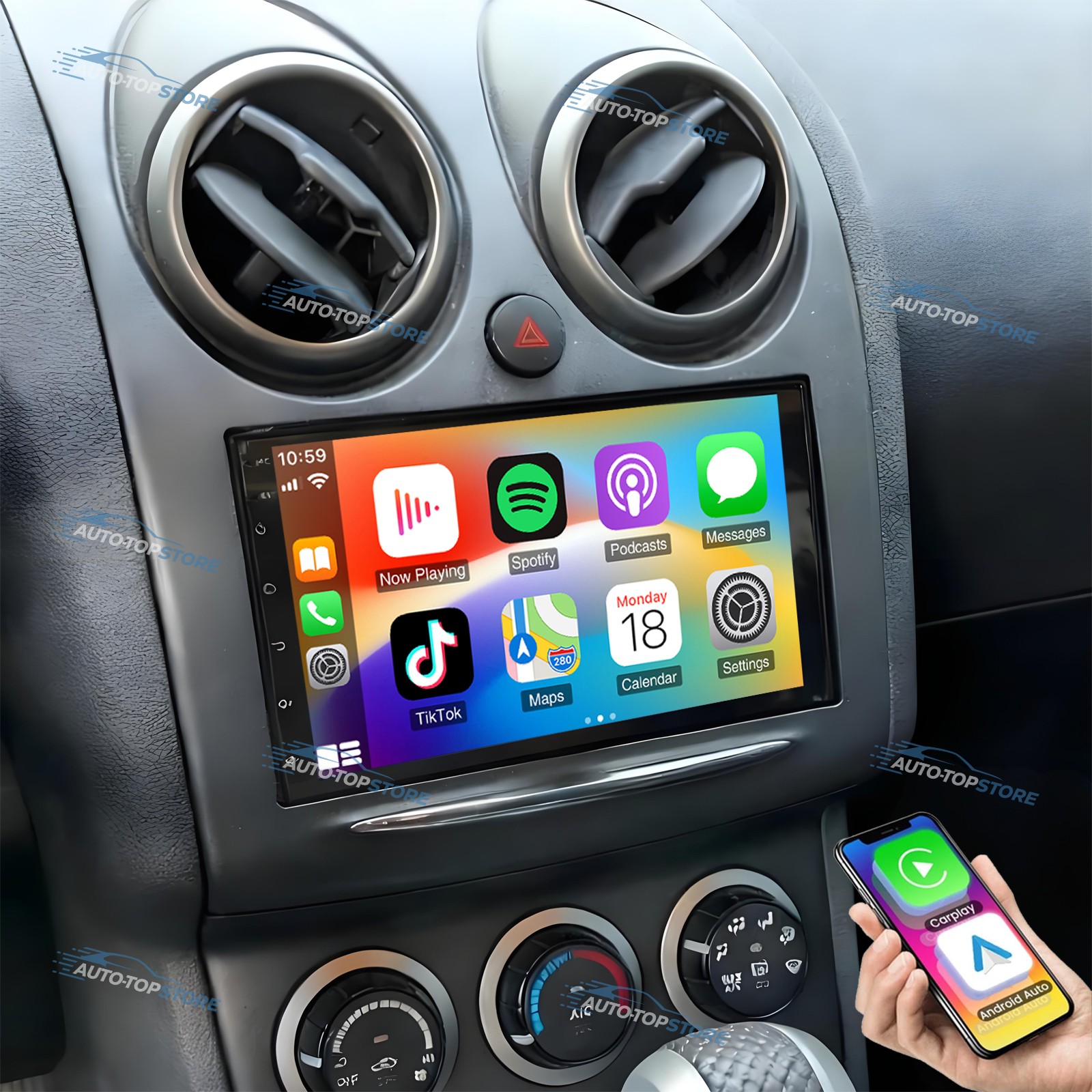 Android 15 For 2008-2013 Nissan Rogue 7" Carplay Car Stereo Radio GPS Navi WIFI