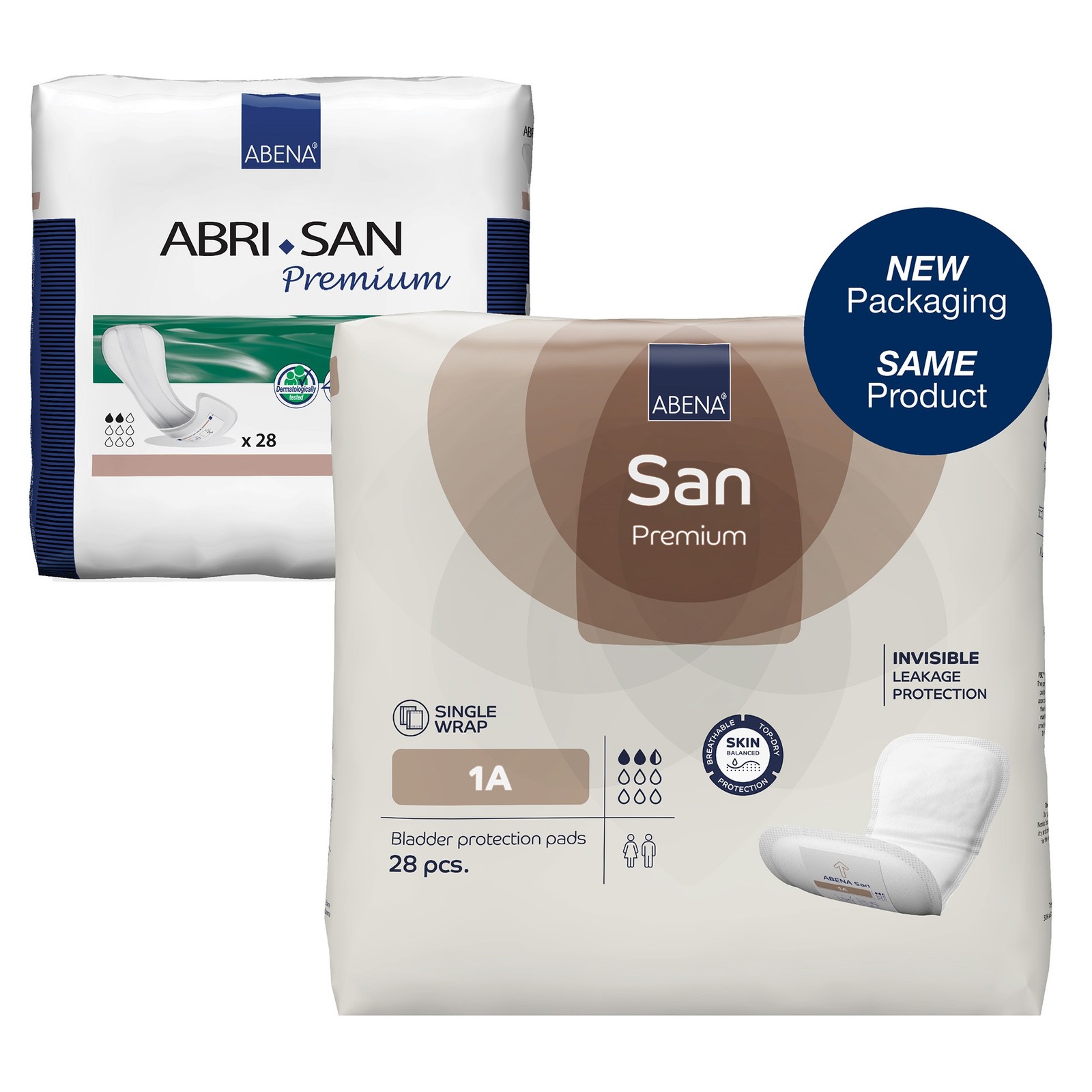 Abena Abri-San Premium Unisex Incontinent Pad Contoured 11" L 9254 56 28 Ct