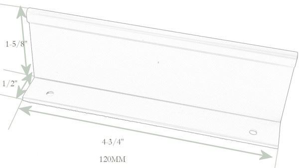 4-3/4" Tab Finger Pull with Ridge Aluminum