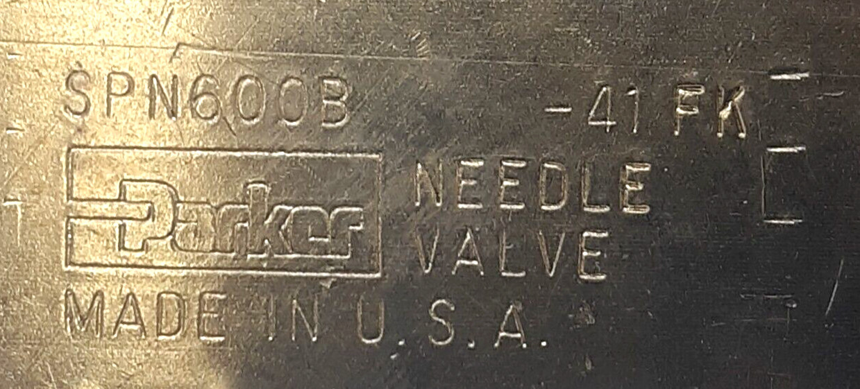 Parker SPN600B Needle Valve