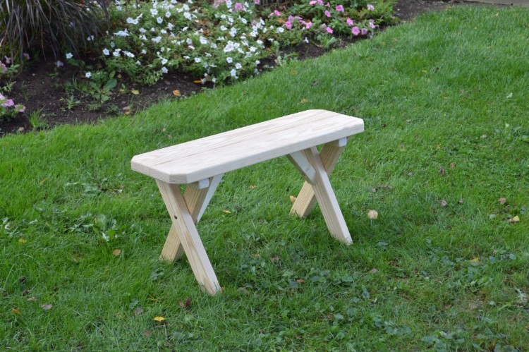 A&L Furniture Co. Amish-Made Pressure-Treated Pine Cross-Leg Benches, In 6 Sizes