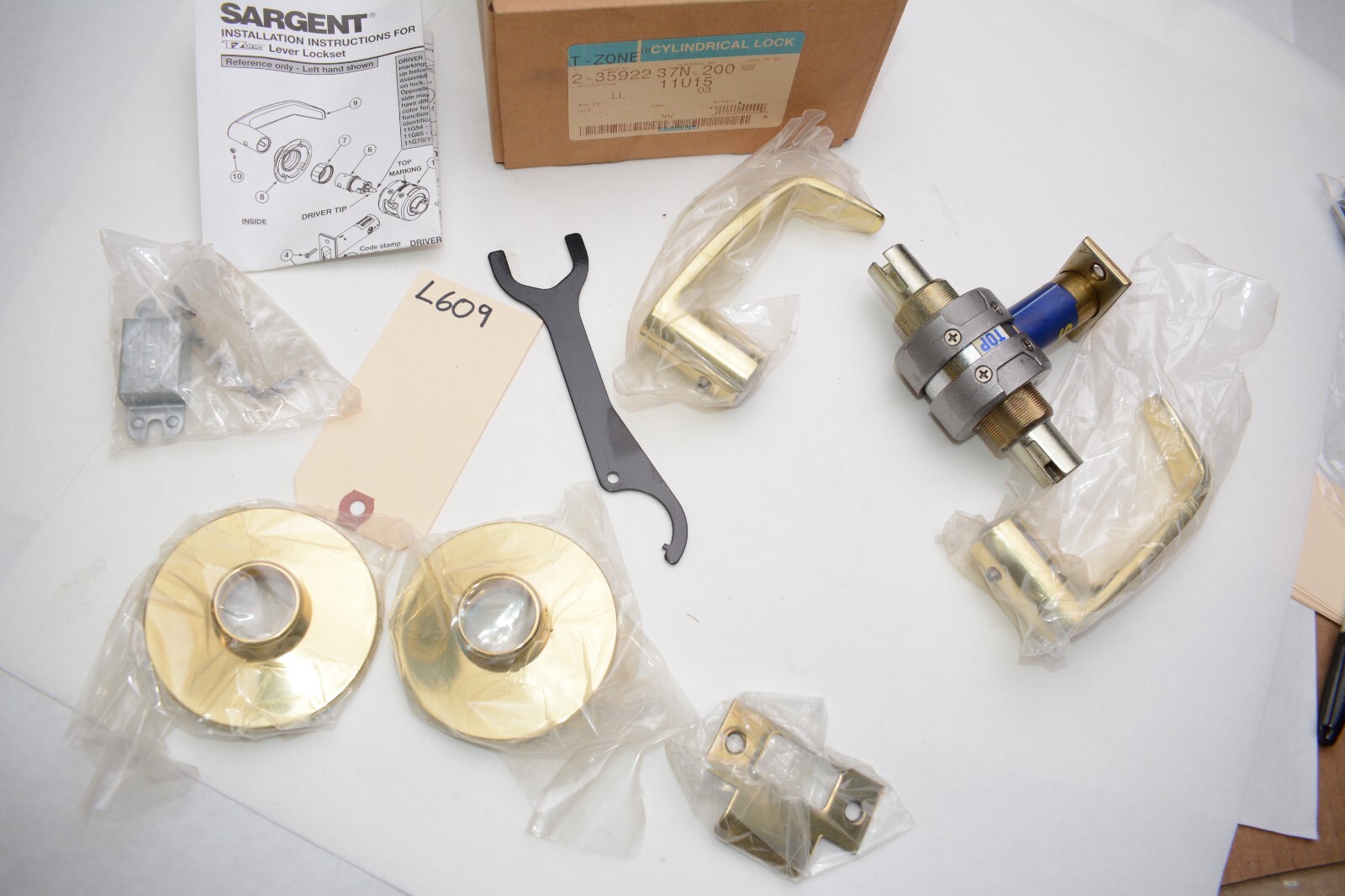 Sargent T zone 11U15 LL Heavy Duty Bored Lock Passage Function Lever Satin Brass